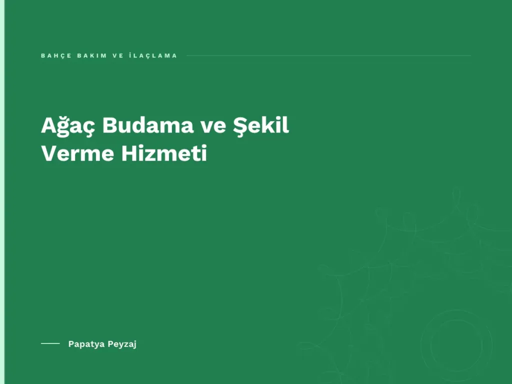 Ağaç Budama ve Şekil Verme Hizmeti