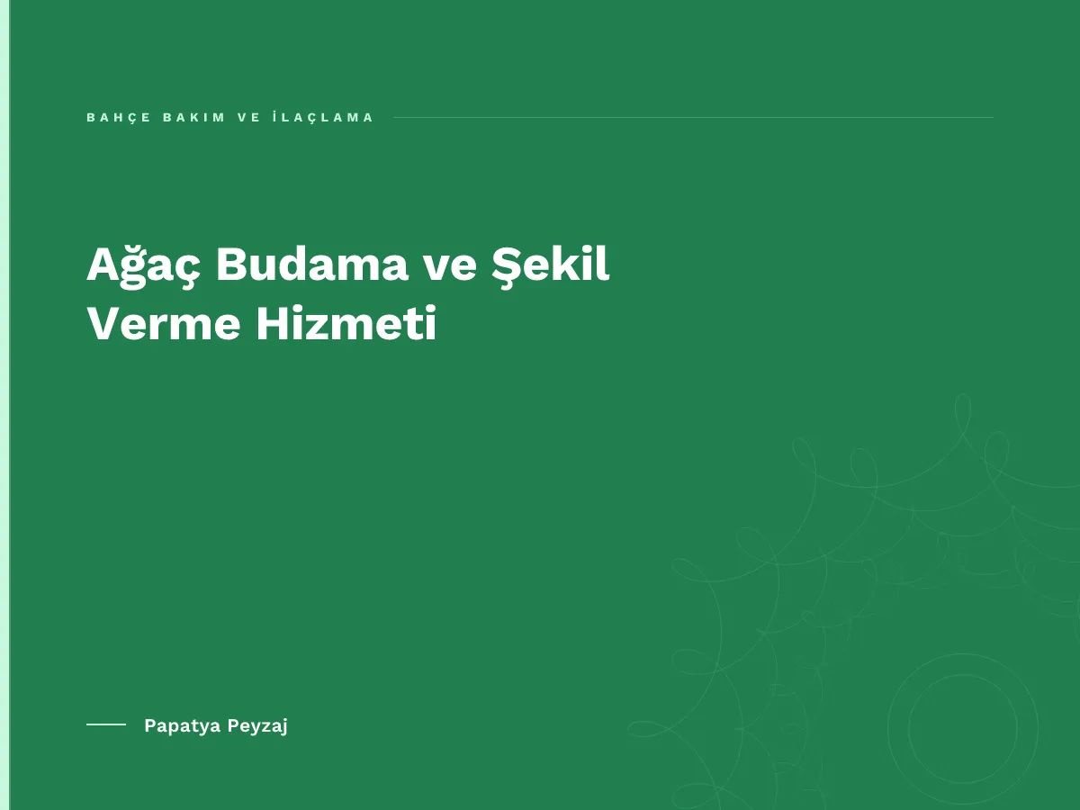 Ağaç Budama ve Şekil Verme Hizmeti