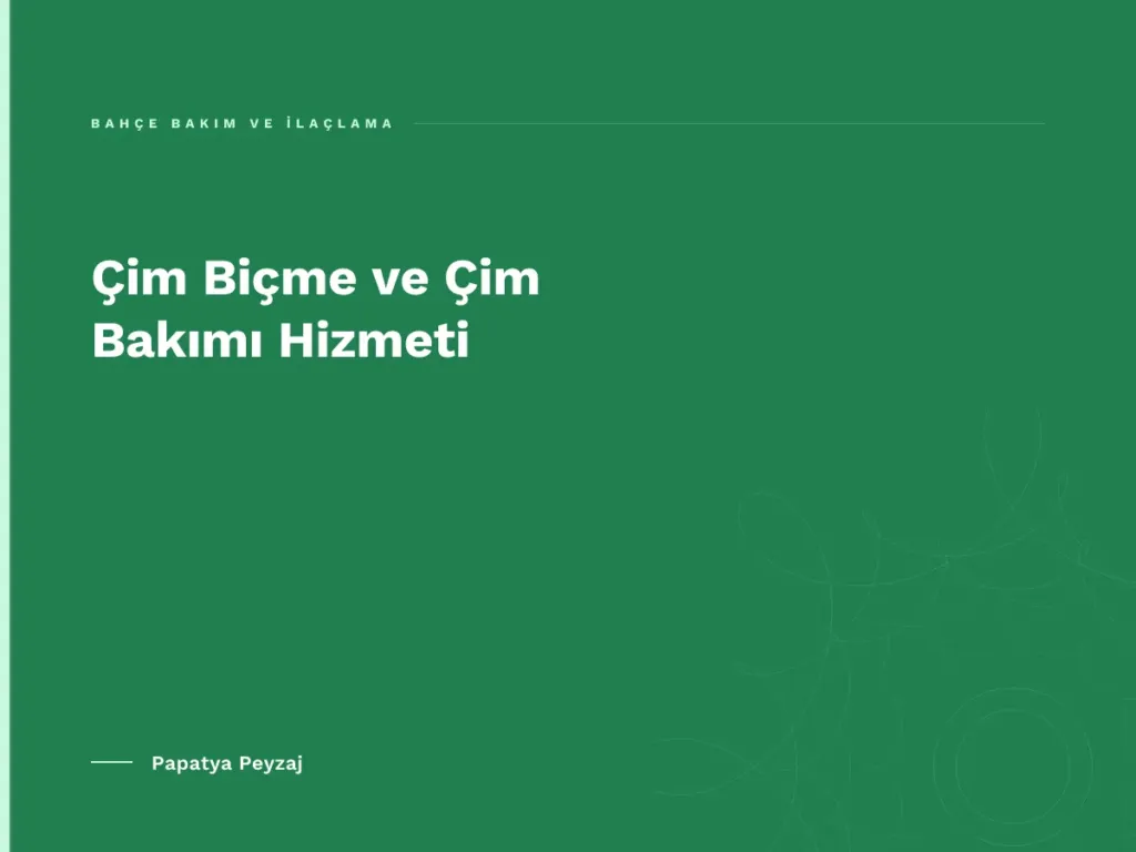 Çim Biçme ve Çim Bakımı Hizmeti