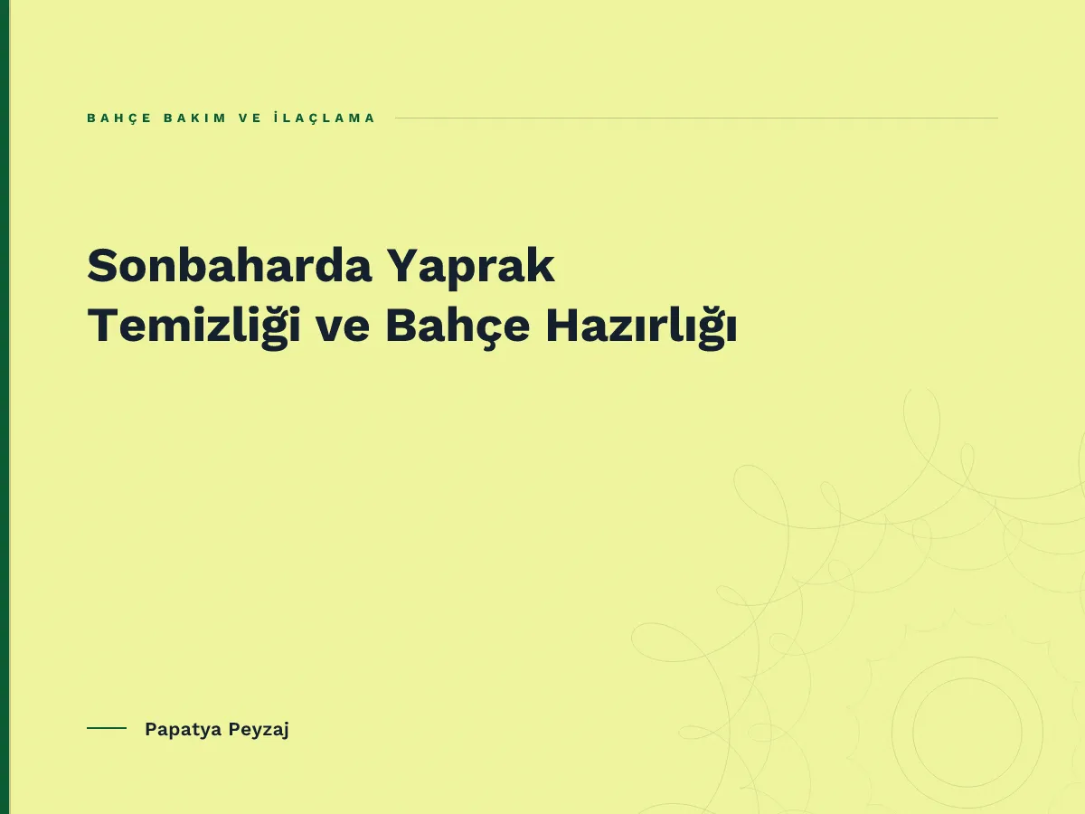 Sonbaharda Yaprak Temizliği ve Bahçe Hazırlığı