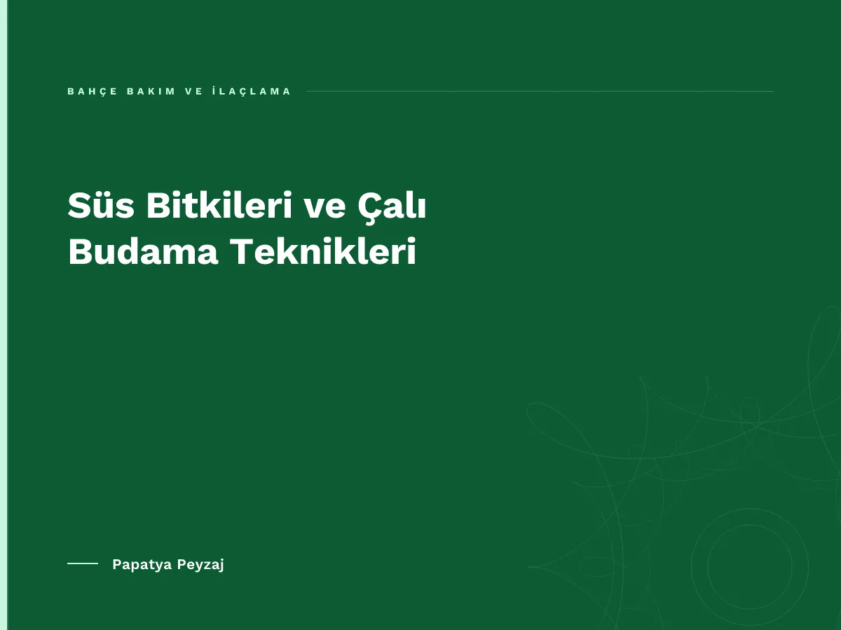 Süs Bitkileri ve Çalı Budama Teknikleri